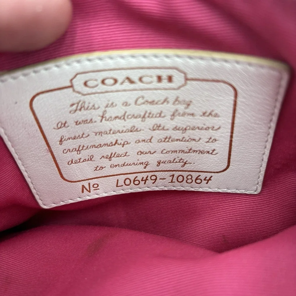 Coach Signature Crossbody Bag Womens Multi Patchwork Canvas Adjustable Swingpack